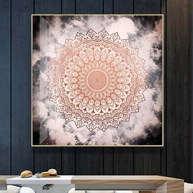 Mandala In Night - Leinwand Wandkunst Gemälde