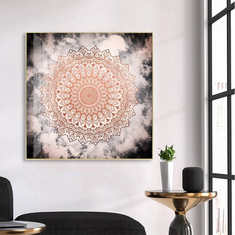 Mandala In Night - Leinwand Wandkunst Gemälde