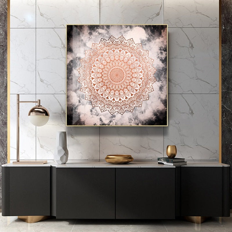 Mandala In Night - Leinwand Wandkunst Gemälde