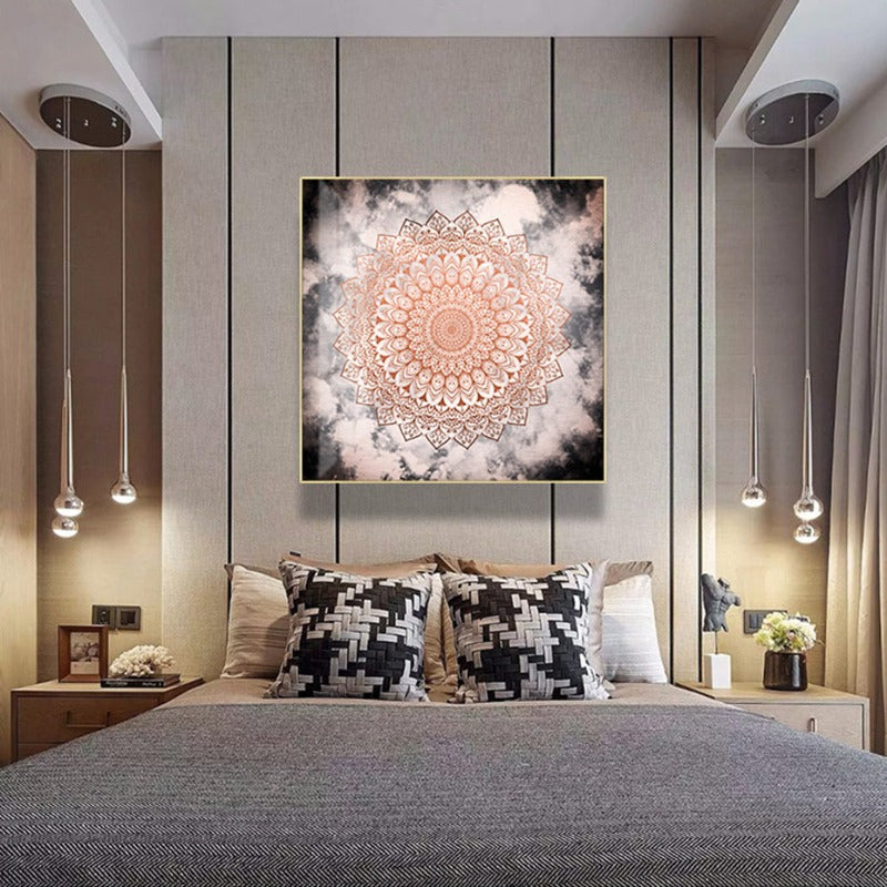 Mandala In Night - Leinwand Wandkunst Gemälde