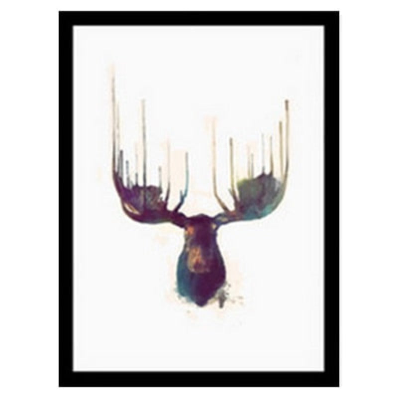 Deer Art Geometrisch - Leinwand Wandkunstmalerei