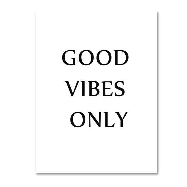 Zitat „Nur positive Vibes“ – Leinwandbild