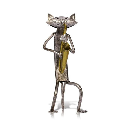 3 Mini Musiker Katzen Moderne Skulptur | Brehn