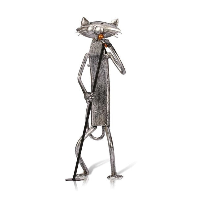 3 Mini Musiker Katzen Moderne Skulptur | Brehn
