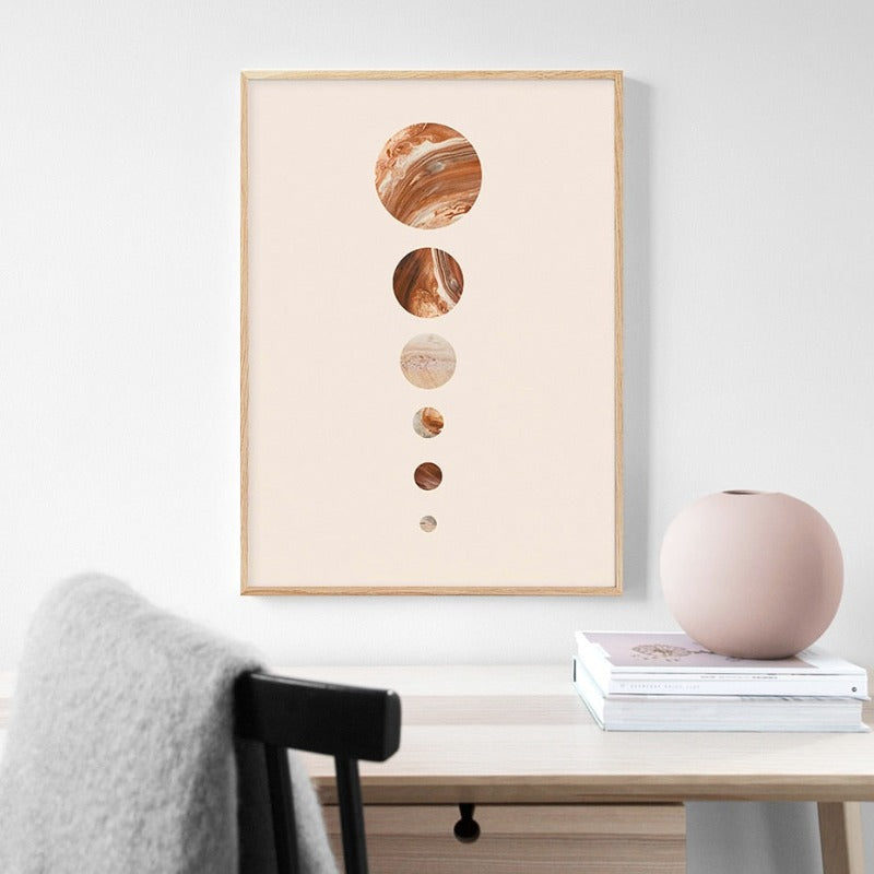 Modernes Sonnensystem Planet - Leinwand Wandkunst Gemälde