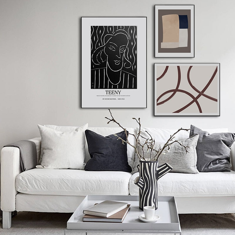Geometrische Europa Figur - Leinwand Wandkunst Gemälde