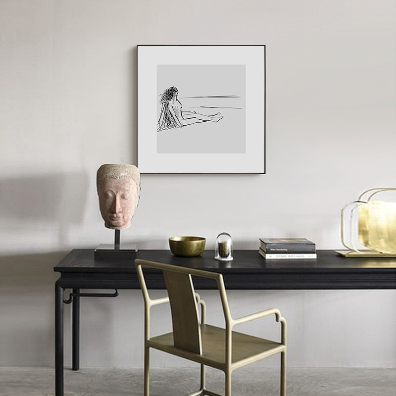 Geometrische Europa Figur - Leinwand Wandkunst Gemälde