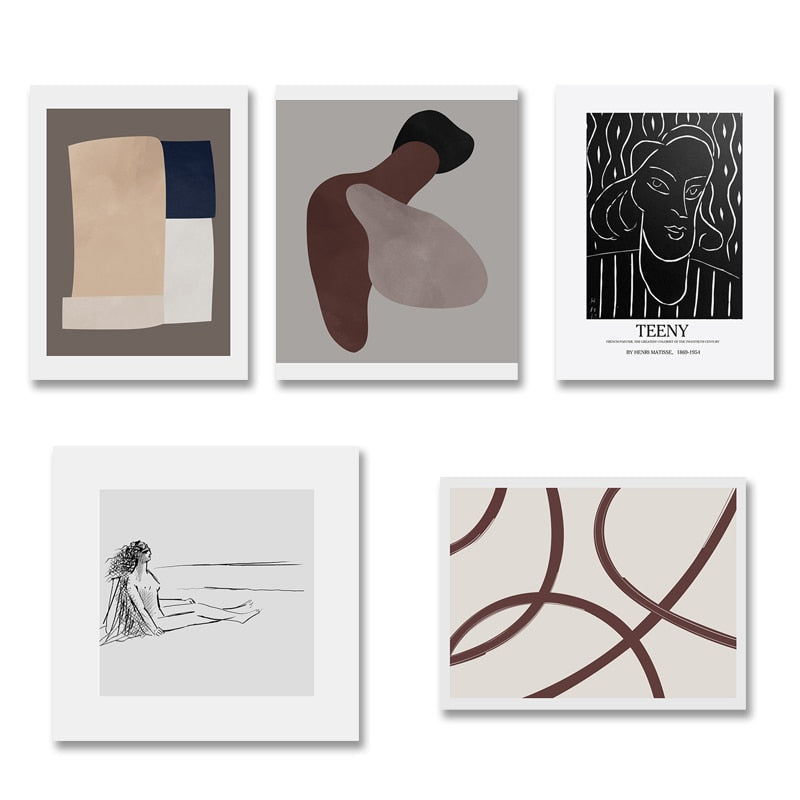 Geometrische Europa Figur - Leinwand Wandkunst Gemälde