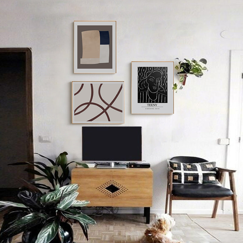 Geometrische Europa Figur - Leinwand Wandkunst Gemälde