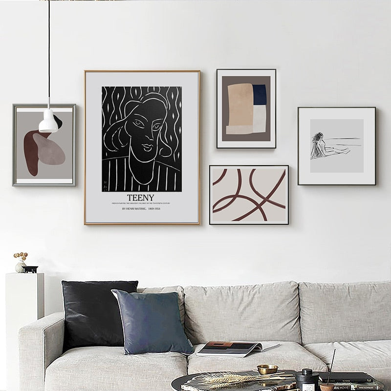 Geometrische Europa Figur - Leinwand Wandkunst Gemälde
