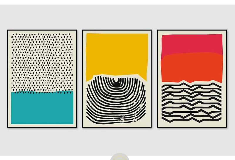 Mehrfarbige abstrakte geometrische Wandkunst – Leinwandbild