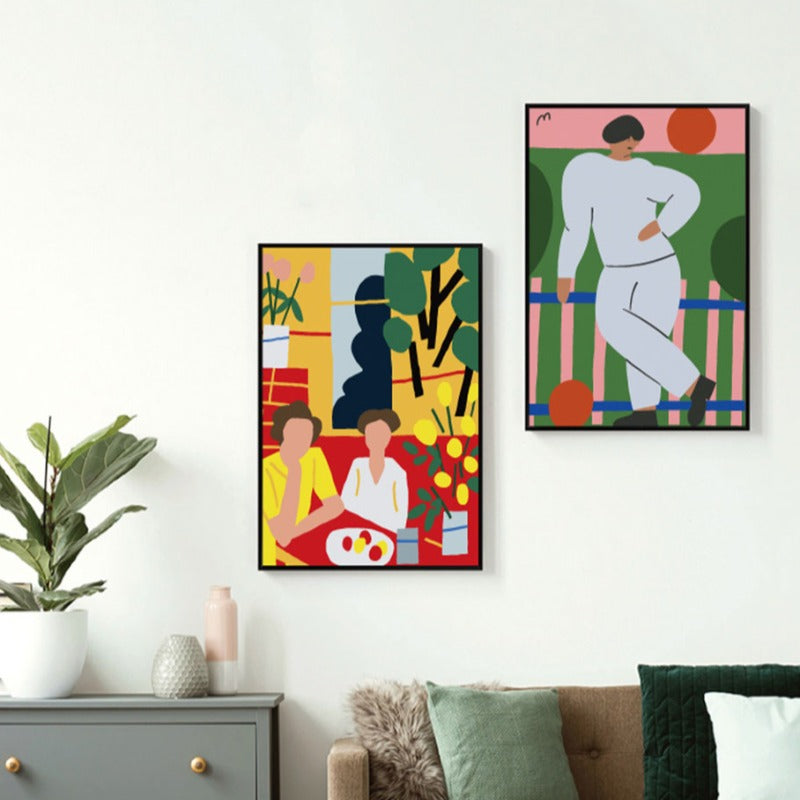 Blumen Zeichnung Abstrakt - Leinwand Wandkunst Gemälde