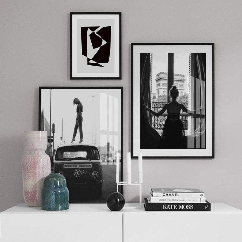 Abstract Skandinavien Schwarz Weiß Wandkunst Bilder - Leinwand Wandkunst Gemälde