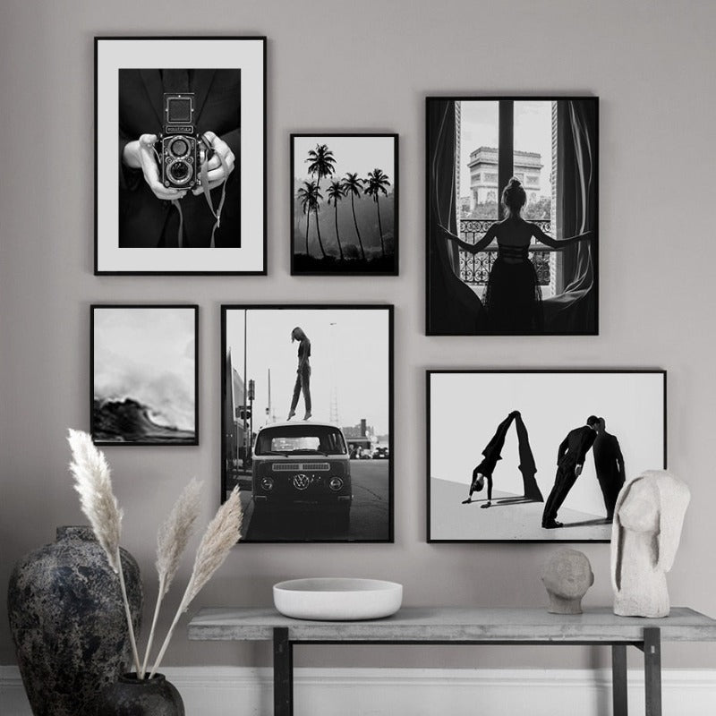 Abstract Skandinavien Schwarz Weiß Wandkunst Bilder - Leinwand Wandkunst Gemälde