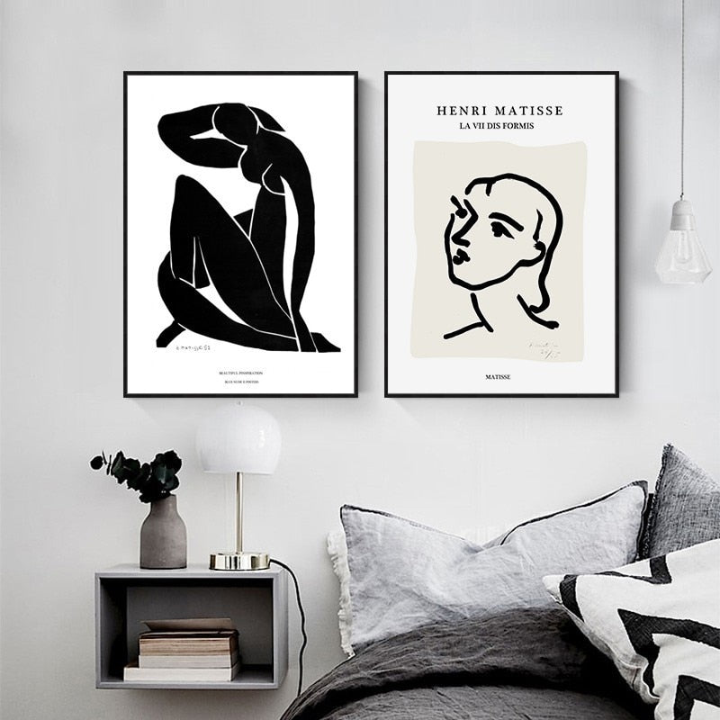 Vintage abstrakte Matisse Linienfigur minimalistisch Europa
