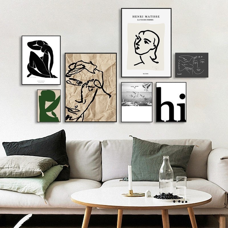 Vintage abstrakte Matisse Linienfigur minimalistisch Europa