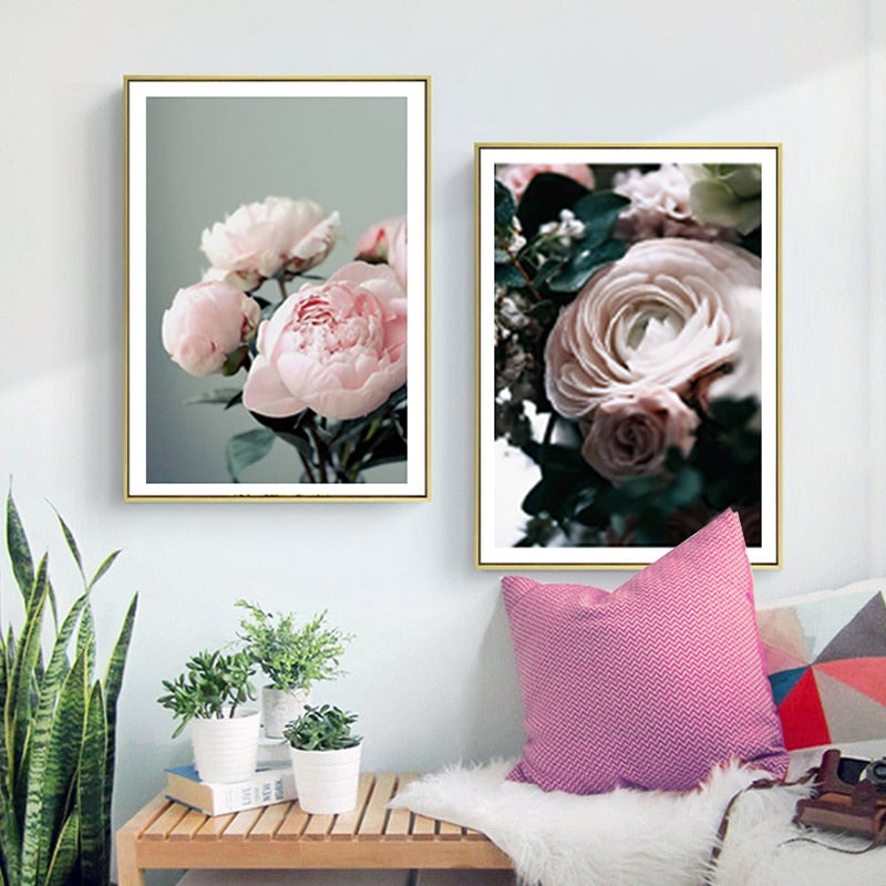 Moderne Pfingstrosen-Leinwandgemälde – Galerie für Blumenbilder auf Leinwand