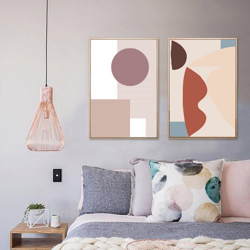 Abstracte warme geometrische Designs - Leinwand Wandkunst Malerei