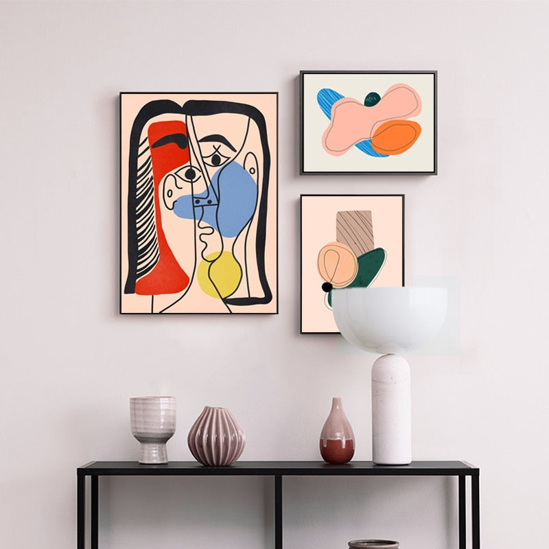 Moderne skandinavische abstrakte Figur – Leinwandbild