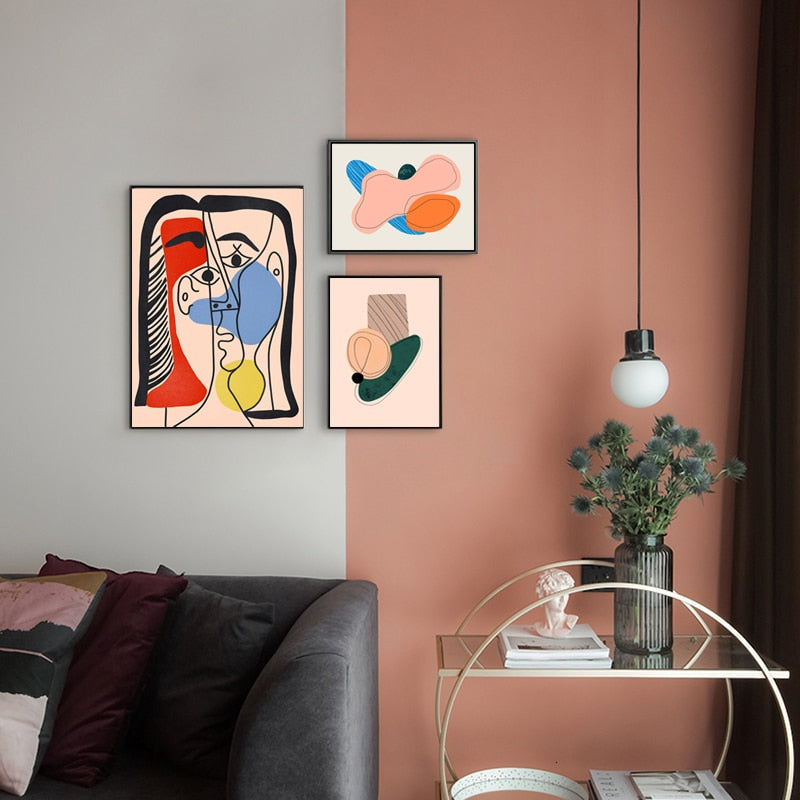 Moderne skandinavische abstrakte Figur – Leinwandbild