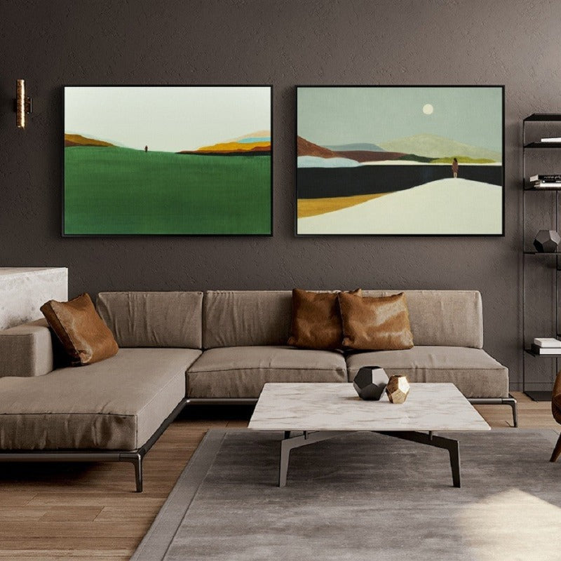 Impressionistische ländliche Szenen-Landschaftsöl-Drucke - Leinwand Wandkunst Gemälde