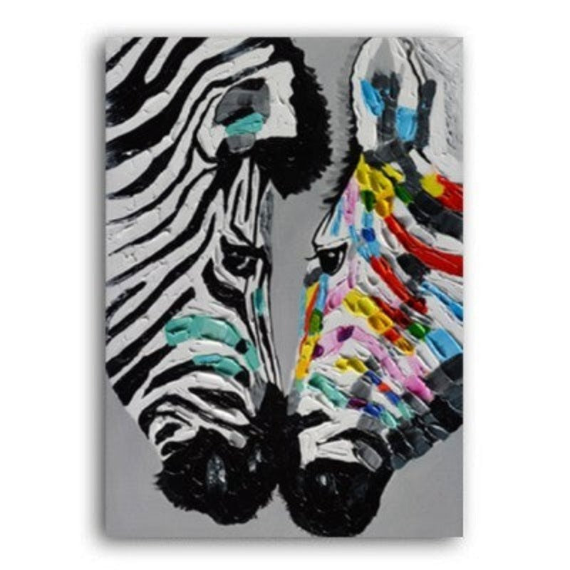 Modernes, farbenfrohes Zebra-Tierbild auf Leinwand