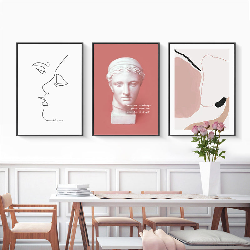 Nordische abstrakte Linienfigur - Leinwandbild
