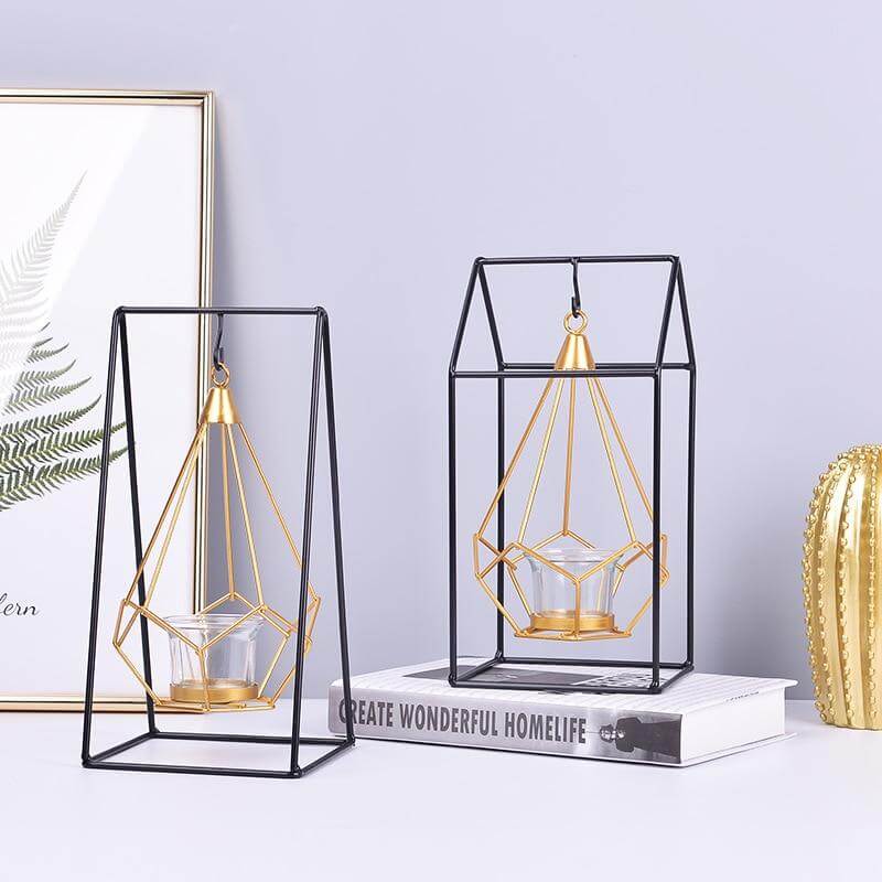 Nordic Gold Geometrischer Metallkerzenhalter | Brehn
