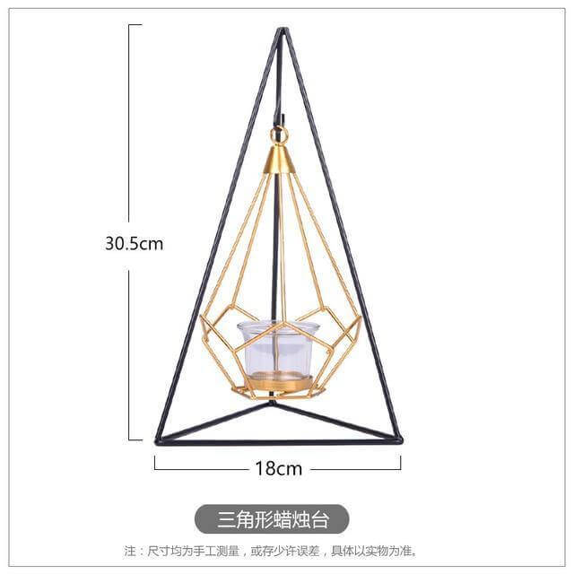 Nordic Gold Geometrischer Metallkerzenhalter | Brehn