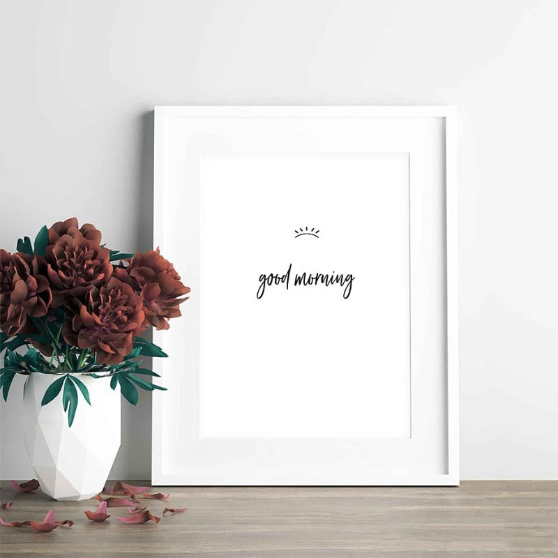 Guten Morgen und Gute Nacht Augen - Leinwand Wandkunst Gemälde