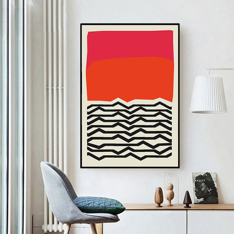 Mehrfarbige abstrakte geometrische Wandkunst – Leinwandbild