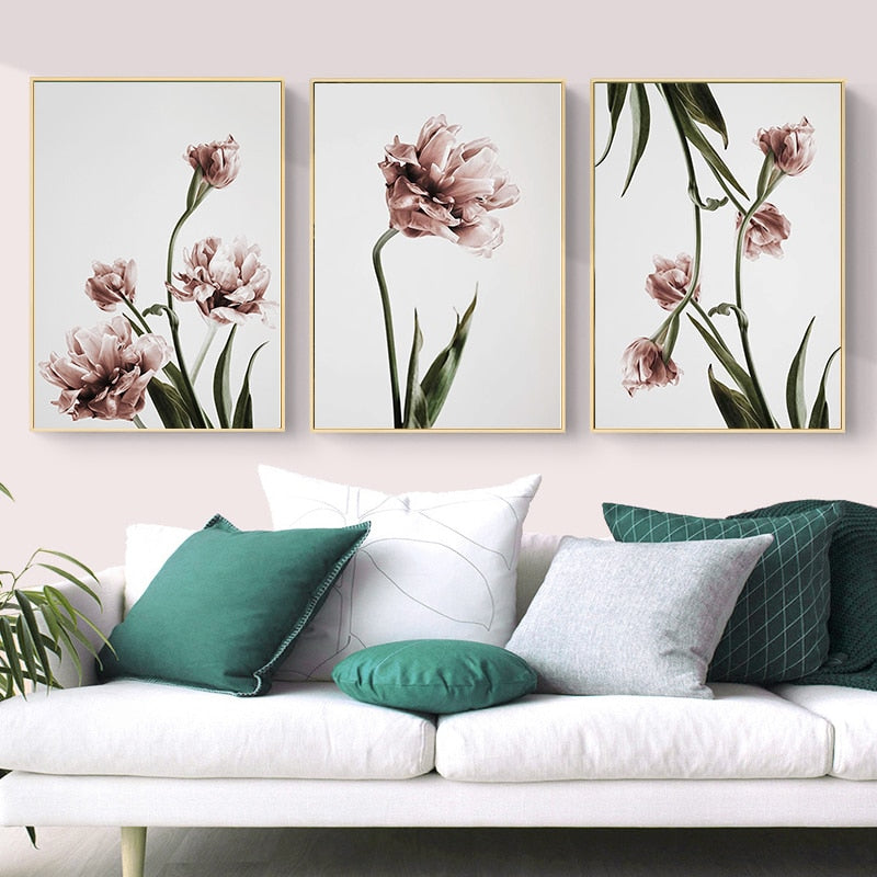 Moderne Tulpenblumen Drucke Wandkunst - Leinwand Wandkunst Malerei