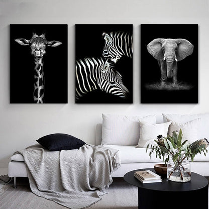 Natur, Tierwelt Afrikas, Wildtiere, Schwarz-Weiß - Leinwandbild