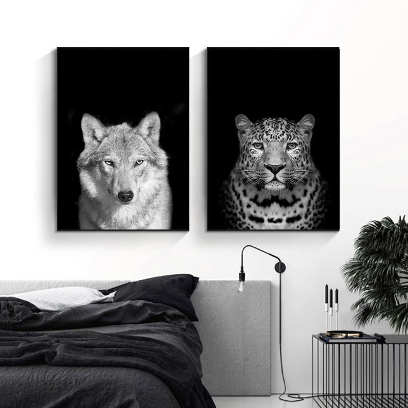 Natur, Tierwelt Afrikas, Wildtiere, Schwarz-Weiß - Leinwandbild