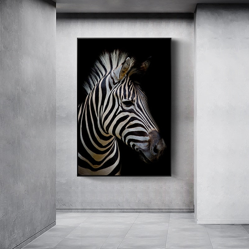 Natur, Tierwelt Afrikas, Wildtiere, Schwarz-Weiß - Leinwandbild