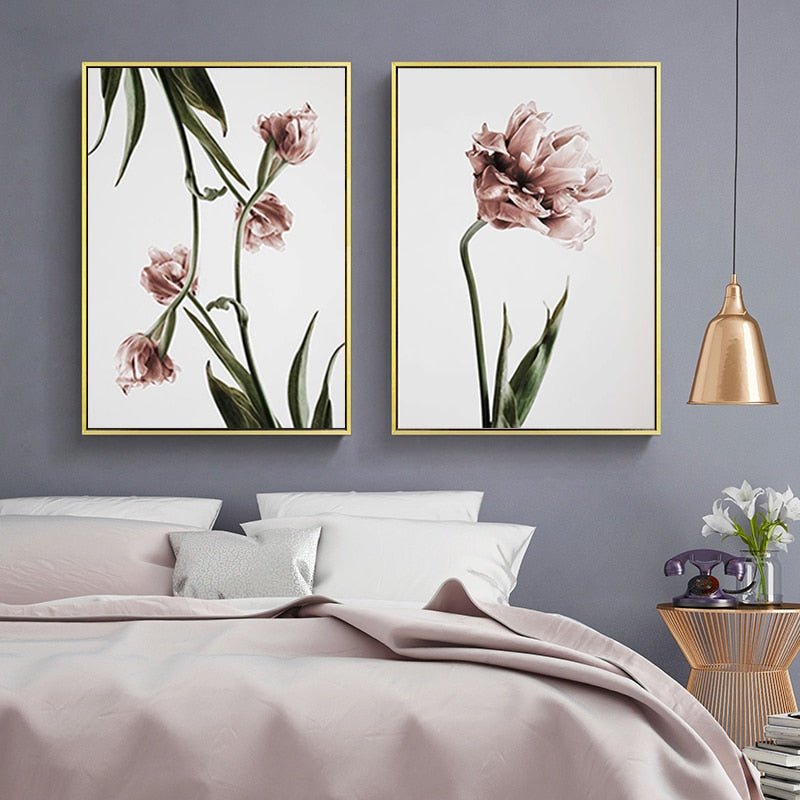 Moderne Tulpenblumen Drucke Wandkunst - Leinwand Wandkunst Malerei