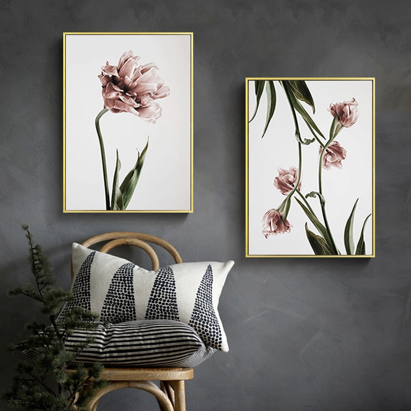 Moderne Tulpenblumen Drucke Wandkunst - Leinwand Wandkunst Malerei