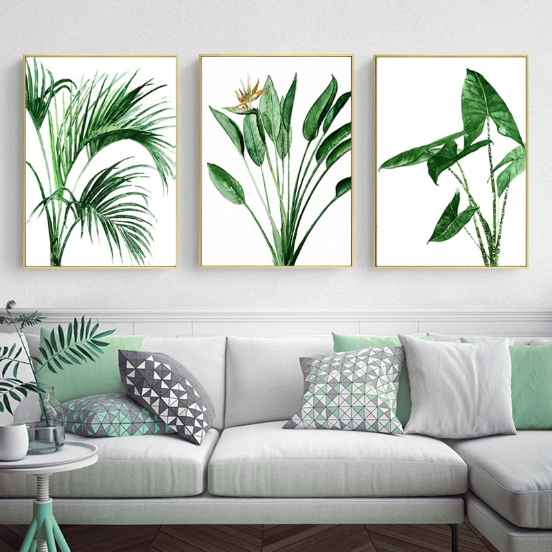Modernes skandinavisches Alocasia-Blätter-Leinwandbild