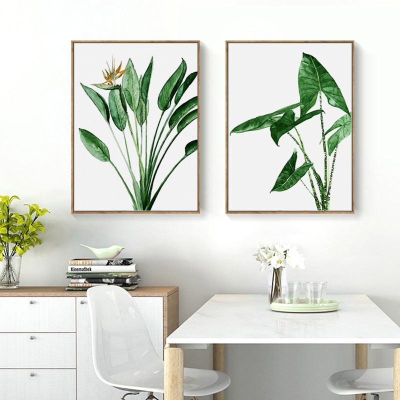 Modernes skandinavisches Alocasia-Blätter-Leinwandbild