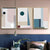 Minimalistische Abstrakte Geometrische Pink Blau - Leinwand Wandkunst Malerei