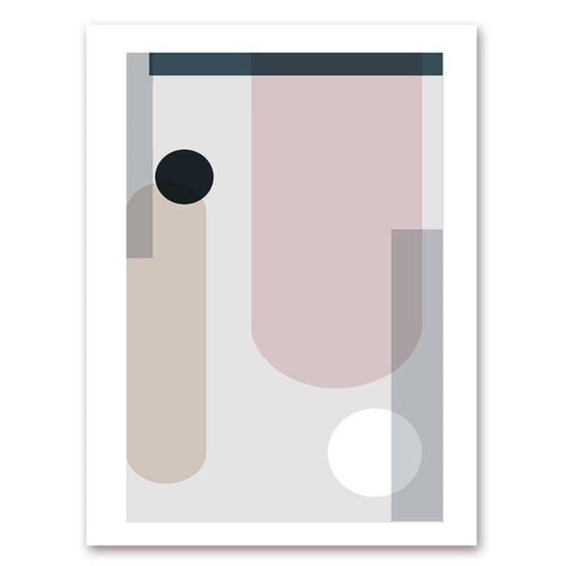 Minimalistische Abstrakte Geometrische Pink Blau - Leinwand Wandkunst Malerei