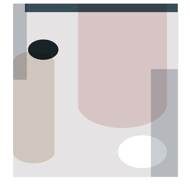 Minimalistische Abstrakte Geometrische Pink Blau - Leinwand Wandkunst Malerei