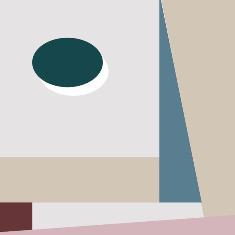 Minimalistische Abstrakte Geometrische Pink Blau - Leinwand Wandkunst Malerei