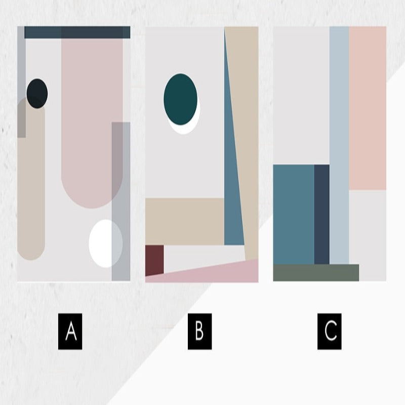 Minimalistische Abstrakte Geometrische Pink Blau - Leinwand Wandkunst Malerei