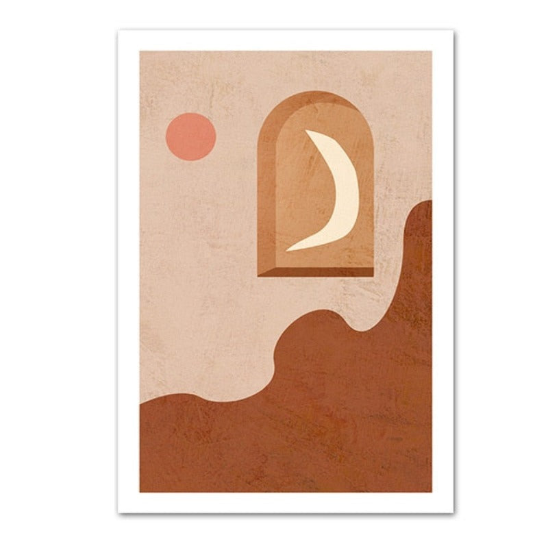 Abstract Still Life Beige Plants - Leinwand Wandkunst Gemälde