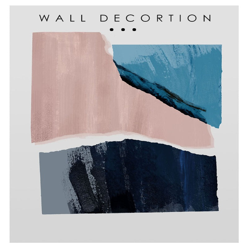 Marmor Blau Pink Drucke - Leinwand Wandkunst Malerei