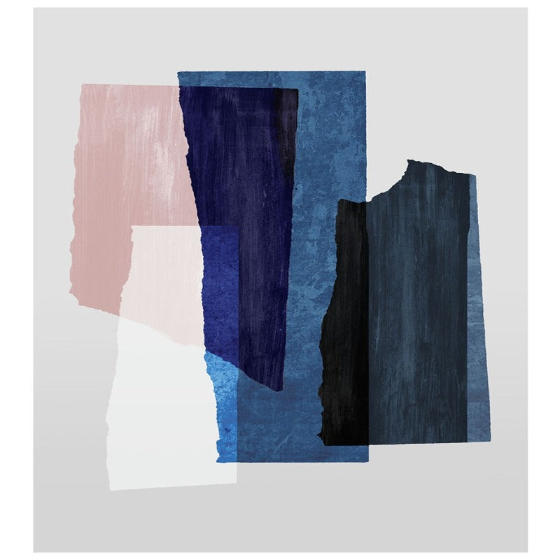 Marmor Blau Pink Drucke - Leinwand Wandkunst Malerei