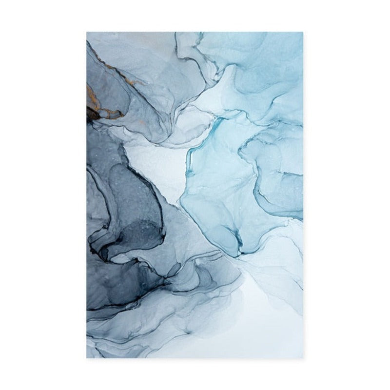 Blauer Marmor Textur - Leinwand Wandkunst Malerei