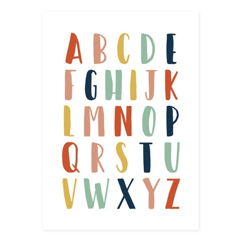 Modernes Regenbogen-Alphabet fürs Kinderzimmer – Leinwandbild