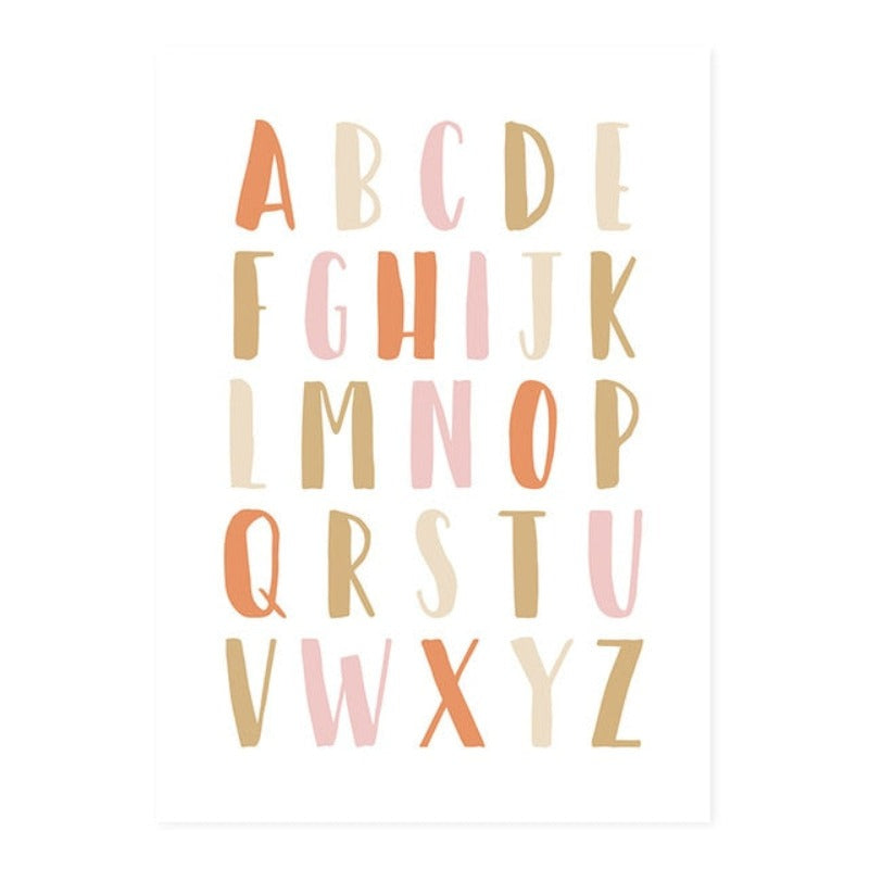 Modernes Regenbogen-Alphabet fürs Kinderzimmer – Leinwandbild